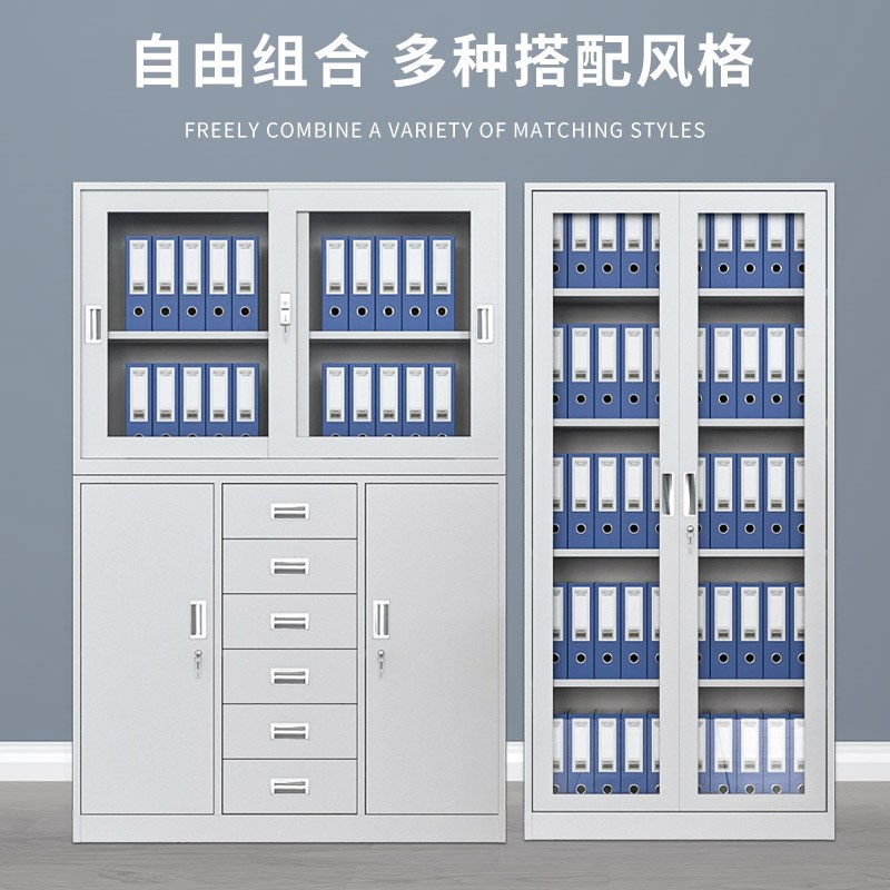 钢制文件柜财务凭证柜办公室资料档案铁皮柜员工储物柜家用书柜子