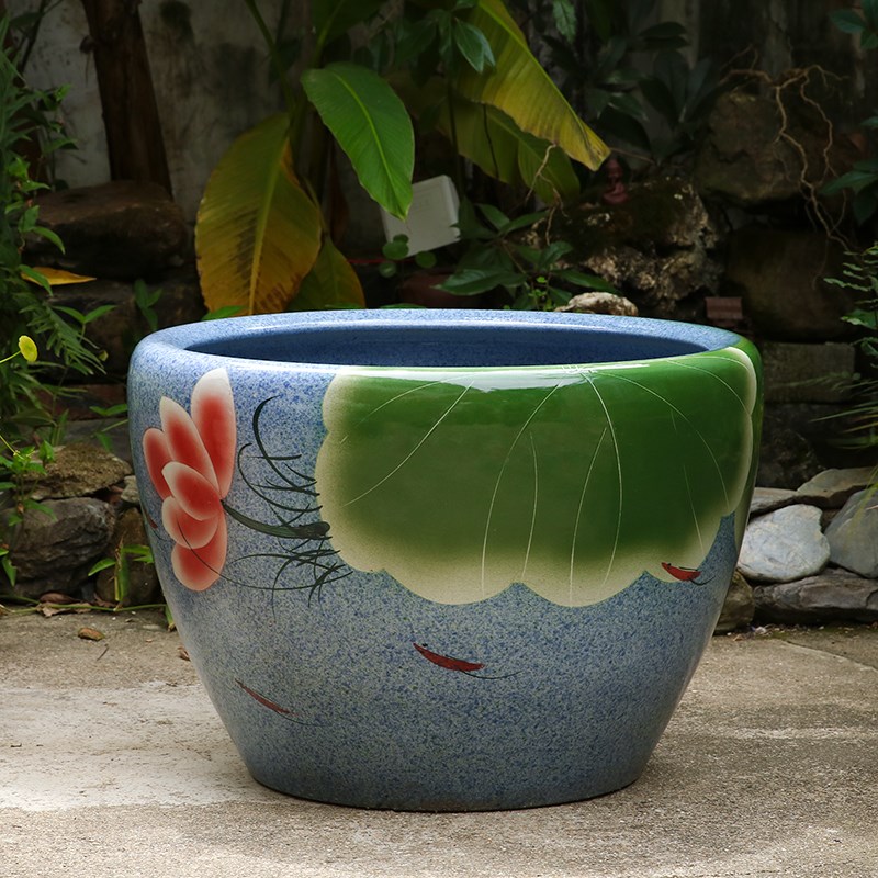 景德镇陶瓷金鱼缸养荷花莲花盆乌龟锦鲤睡莲缸特大号水缸庭院客厅