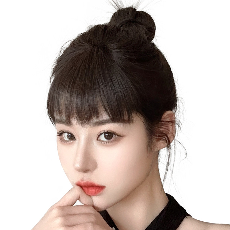 真发眉上狗啃刘海假发女自然前额隐形无痕短发假刘海头帘假发片贴