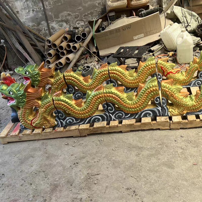 仿古古建配件陶瓷龙跑兽二龙戏珠青瓦龙琉璃瓦龙双龙戏珠屋顶脊瓦