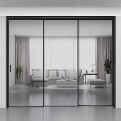 新款极窄玻璃推拉门厨房客厅移门门卫生间三联动吊轨地轨包邮直销