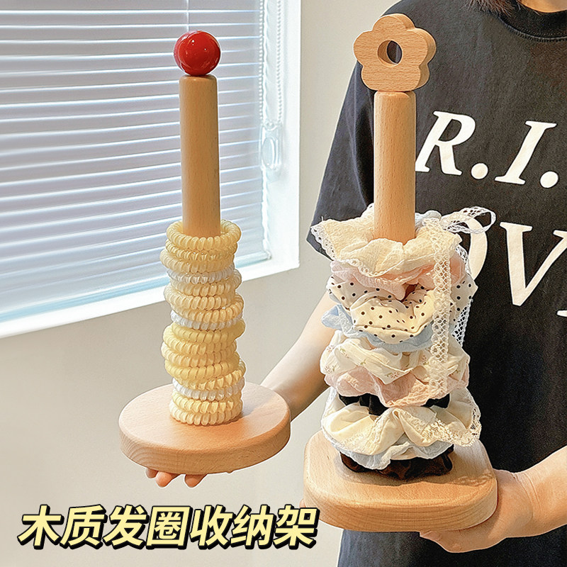 木质首饰架大肠发圈收纳架头绳皮筋发箍收纳神器发饰展示架置物架