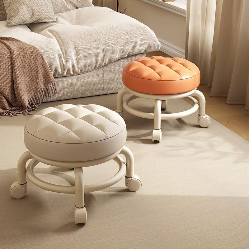 万向轮带滑轮矮凳网红带娃神器学步软凳美缝换鞋擦地美甲修脚凳子