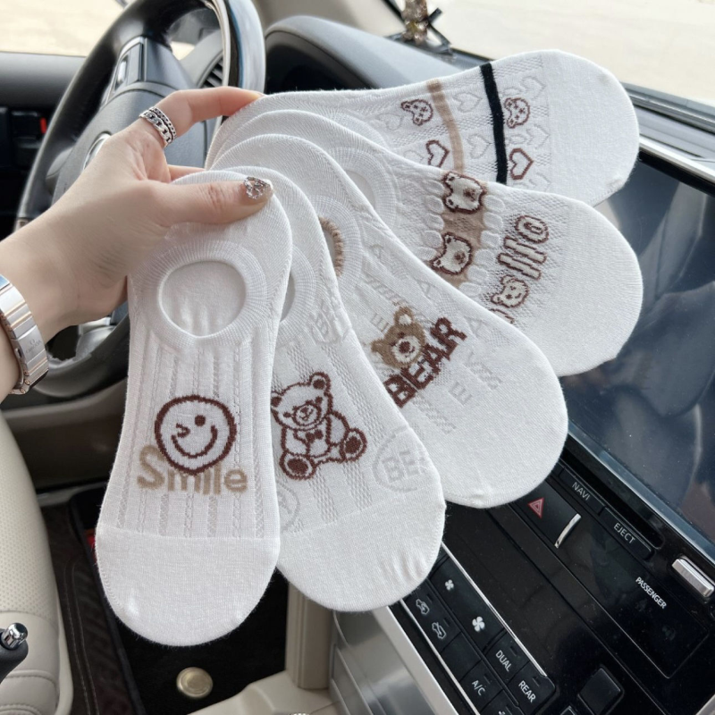 袜子女夏季新款春季森系网眼爆款吸湿排汗船袜不起球网红可爱袜子