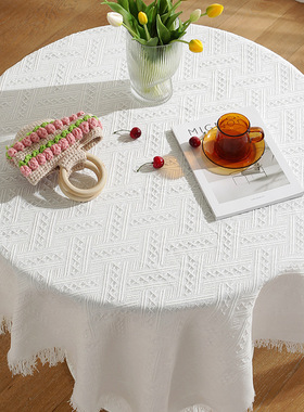 蕾丝白色桌布圆桌方桌茶几床头柜书桌拍照氛围感背景布高级感台布