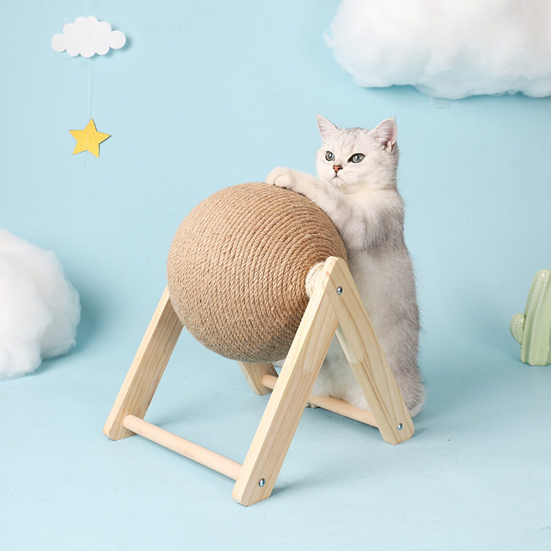 猫抓板猫自嗨玩具木质猫抓球兔子磨爪麻绳绳猫爬架耐磨耐用猫抓柱