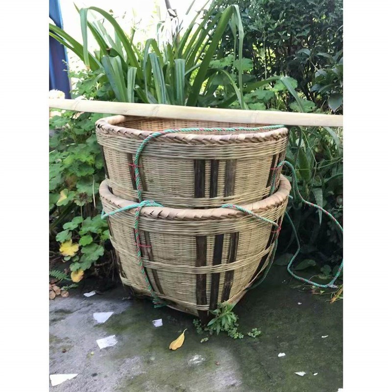 手工超大号竹箩筐 竹编箩筐竹制品竹萝 竹萝收纳筐竹筐竹编收纳筐