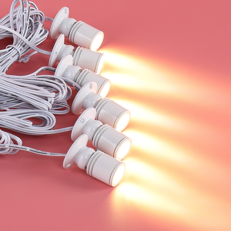 1W迷你小射灯LED珠宝展示柜台酒柜手办模型明装聚光粘贴串联灯3瓦