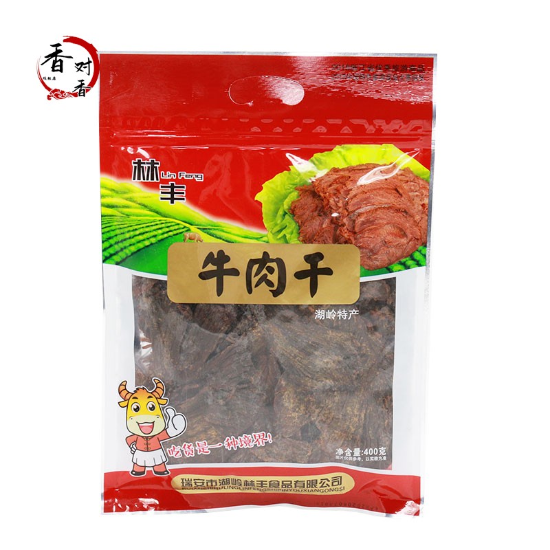 温州湖岭特产林丰黑牛肉干手撕牛肉干片400克 休闲食品秘制牛肉