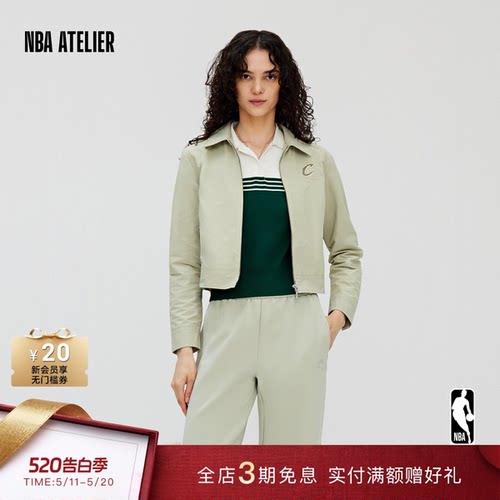 女士简约休闲翻领短款夹克外套