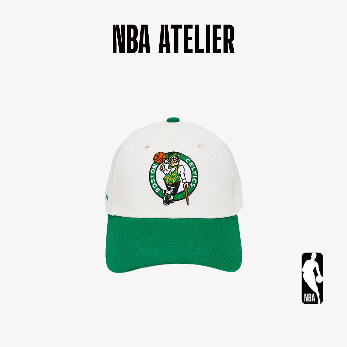 25秋季新款 NBA ATELIER凯尔特人队白绿拼色鸭舌帽情侣款帽子
