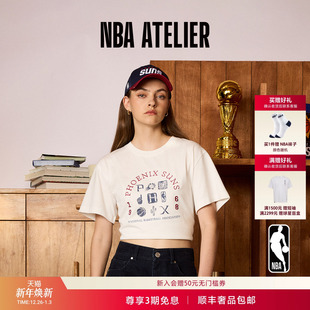 新款 t恤女款 NBA 撞色字母印花短袖 ATELIER太阳队宽松时尚 25秋季