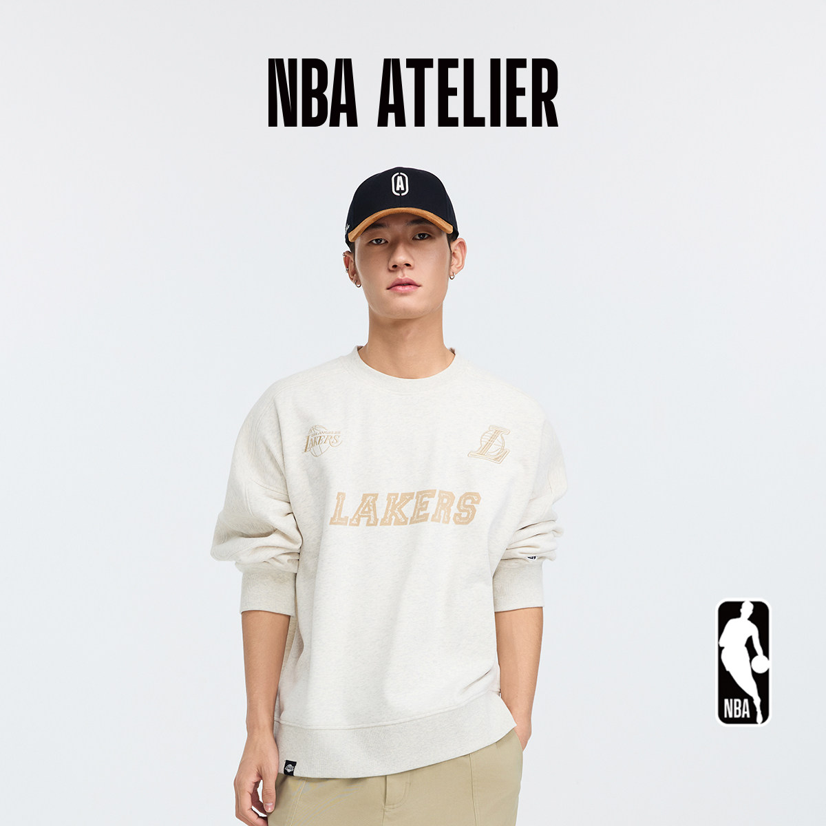 NBA湖人队宽松抓绒保暖卫衣情侣