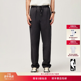 男松紧腰纯色休闲裤 ATELIER湖人队莱赛尔直筒长裤 NBA 25秋冬新款