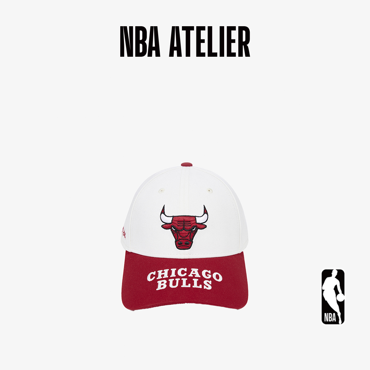 25秋季新款 NBA ATELIER公牛队红白拼色鸭舌帽男女情侣复古帽子