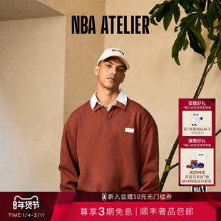 【库兹马联名】NBA ATELIER x KYLE KUZMA宽松POLO领长袖卫衣男款