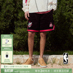 NBA 男 ATELIER勇士火箭尼克斯队灯芯绒宽松直筒潮牌运动休闲短裤
