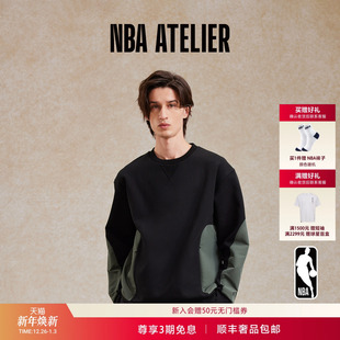 撞色拼接毛衣男棉质针织套头衫 ATELIER男士 NBA 毛衫 索罗娜