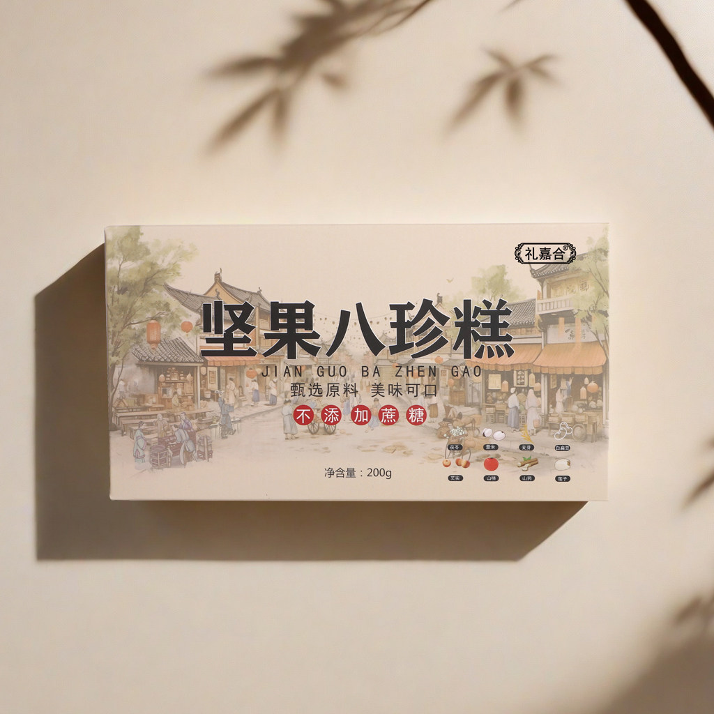 坚果八珍糕无蔗糖红枣山药茯苓芡实山药薏米糕面包零食休闲食品