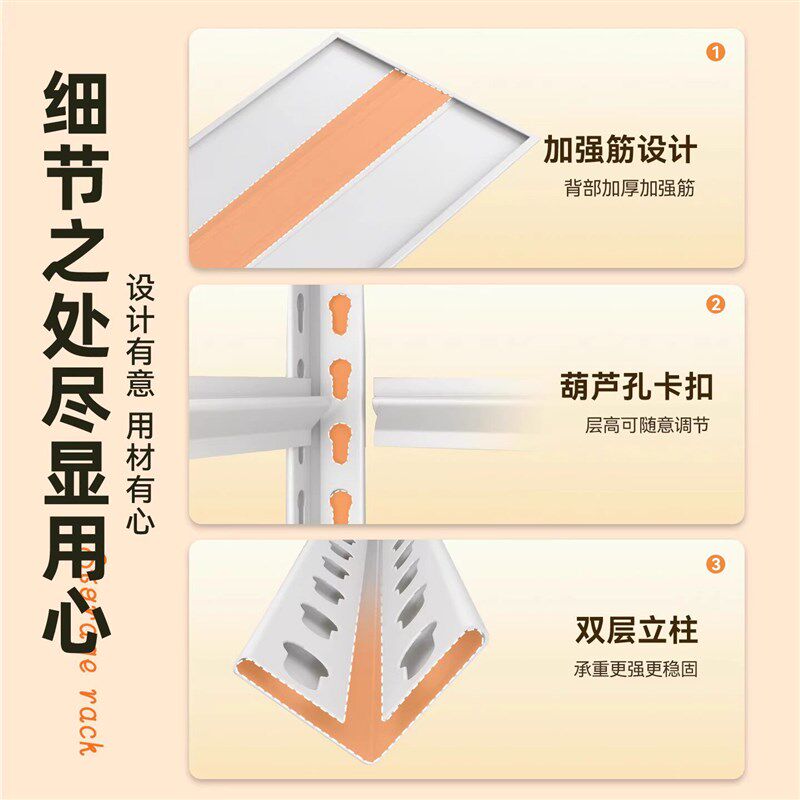 家用置物架仓储货架落地多层储物架厨房客厅一体靠墙收纳杂物架子