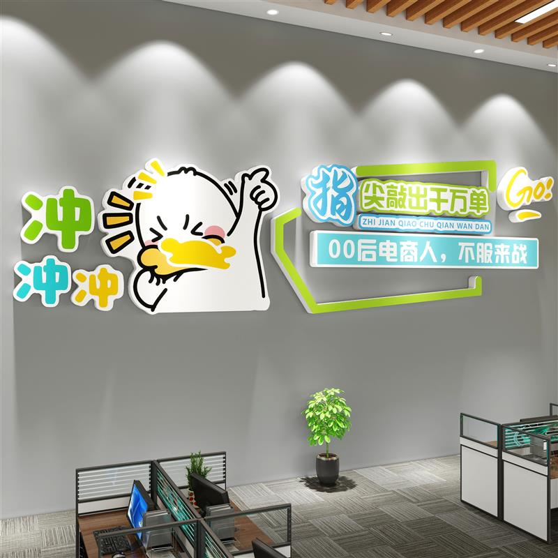 电商销售公司励志标语墙贴纸企业文化墙面装饰办公室氛围布置爆单