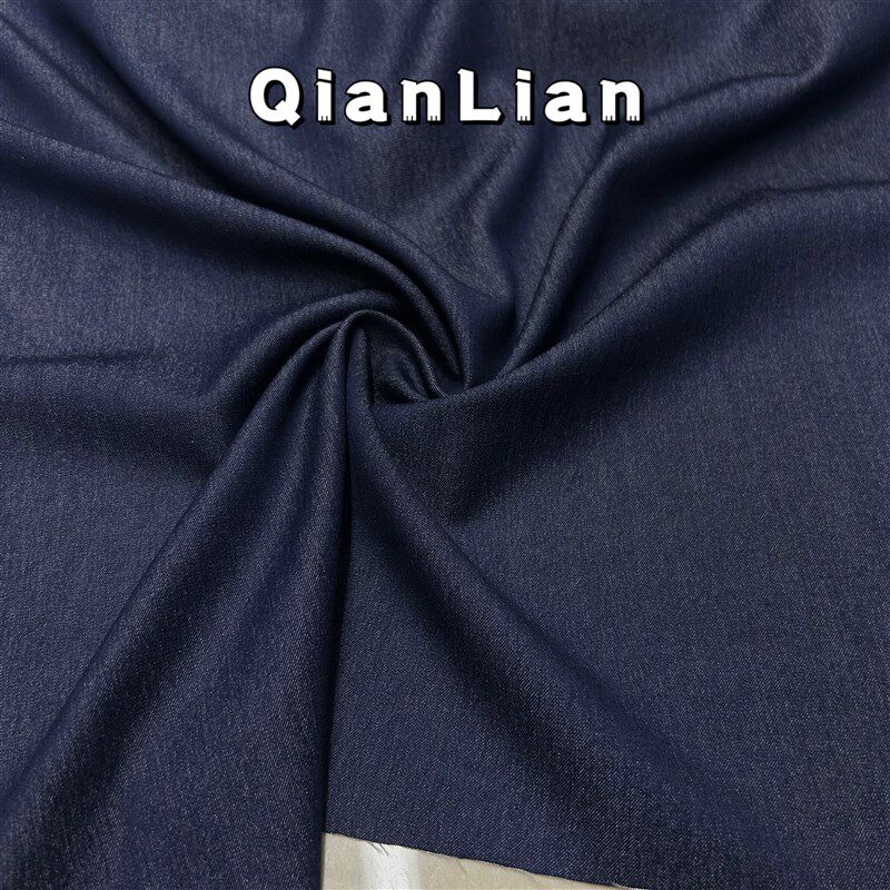 春夏薄款经典针织牛仔蓝布料微弹柔软透气裤子开衫外套连衣裙面料
