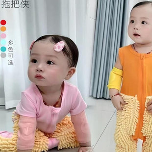 婴儿爬行服宝宝拖地爬爬服擦地板防脏连体衣服秋冬季薄款长袖男女