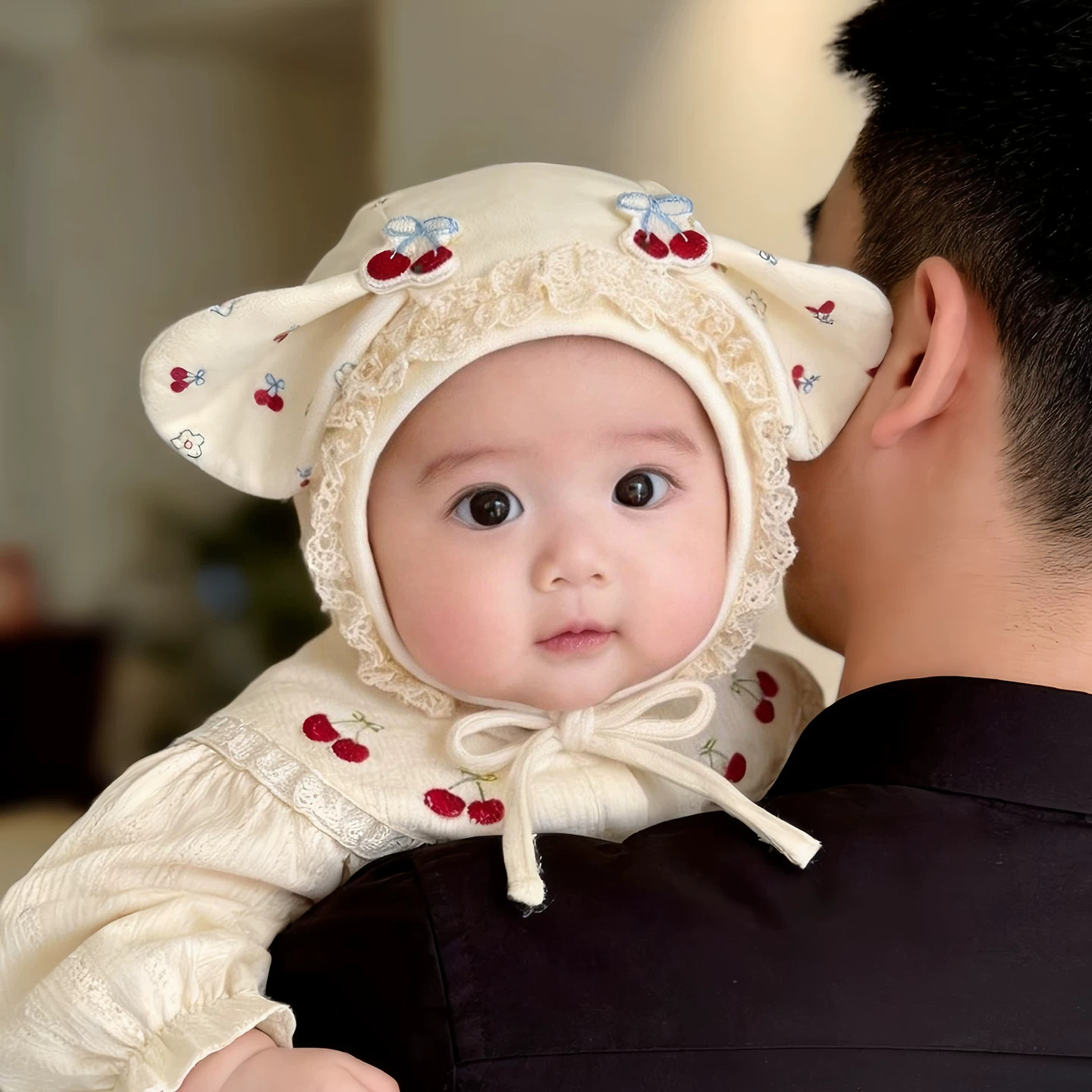 婴儿秋冬款帽子可爱纯棉包