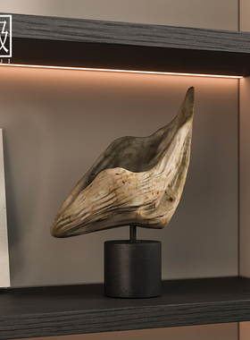 侘寂风仿根雕工艺品中古家居高档民宿酒店酒柜桌面摆件样板间装饰