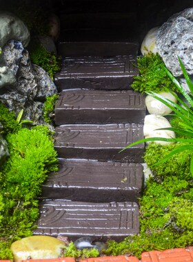 鱼缸造景砖块台阶微景观小陶砖石板长方形青砖微缩地板砖装饰配件