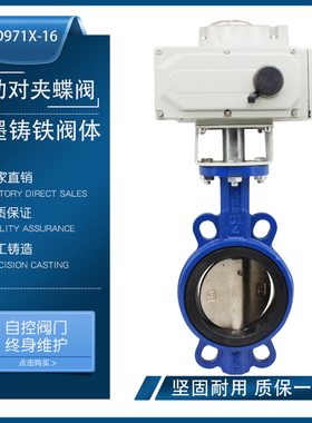 D971X-16电动对夹式蝶电动球墨铸铁体软密封DN506580100150