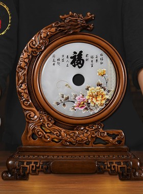 威弗列德装饰品家居客厅玄关酒柜工艺品办公室龙头福字平安扣摆件