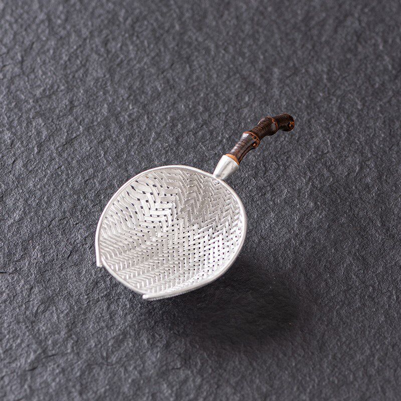 功夫茶具配件纯锡茶漏茶滤茶叶过滤网手工茶具滤茶器创意日式漏斗