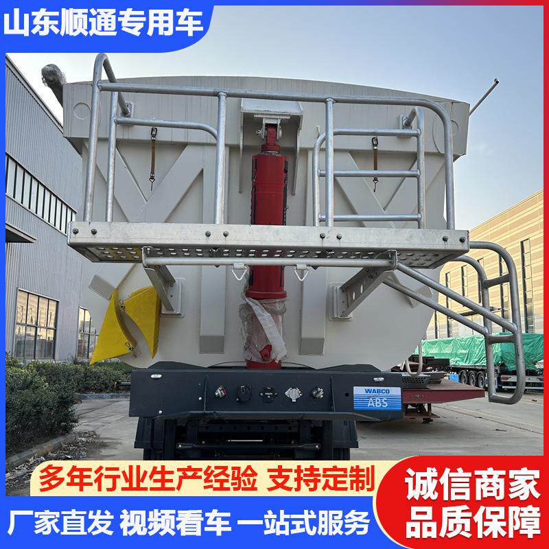 非洲重型U型后翻自卸半挂车煤炭砂石料运输9.5米后翻自卸车钢板桥