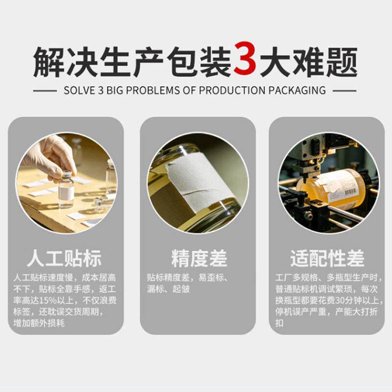 全RZN自动卧式圆标机西林口服贴剂试管眉笔液火腿肠速标签机