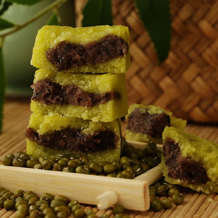 非遗留下杭情红豆沙馅绿豆糕软糯老式 浙江特产夹心糕点休闲茶点