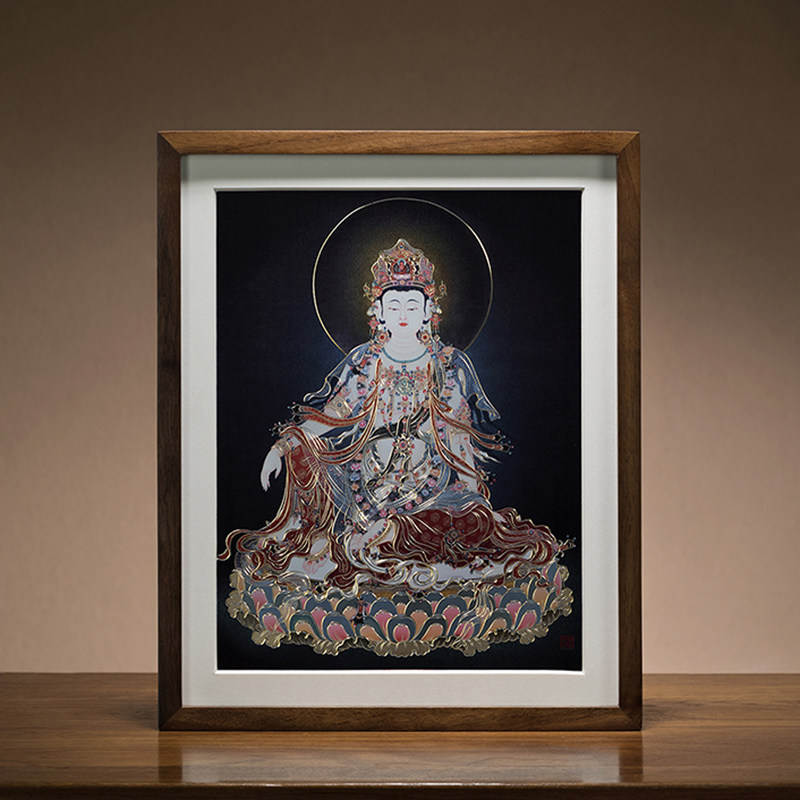 《水月观音》新中式轻奢客厅装饰画小众艺术床头壁画玄关走廊挂画