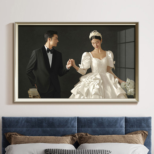 婚纱照相框挂墙免打孔加洗照相片