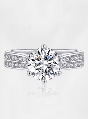 官网现货pt950铂金天然钻石钻戒1克拉铂金女戒指星光皇后求婚结婚