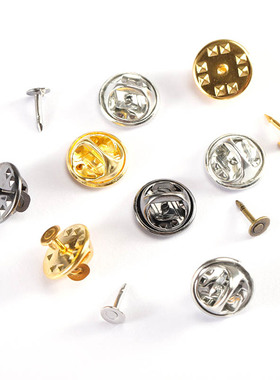 极速50Sets/lot Squeepze Badge Holder Butterfly Clasp Pin Bac