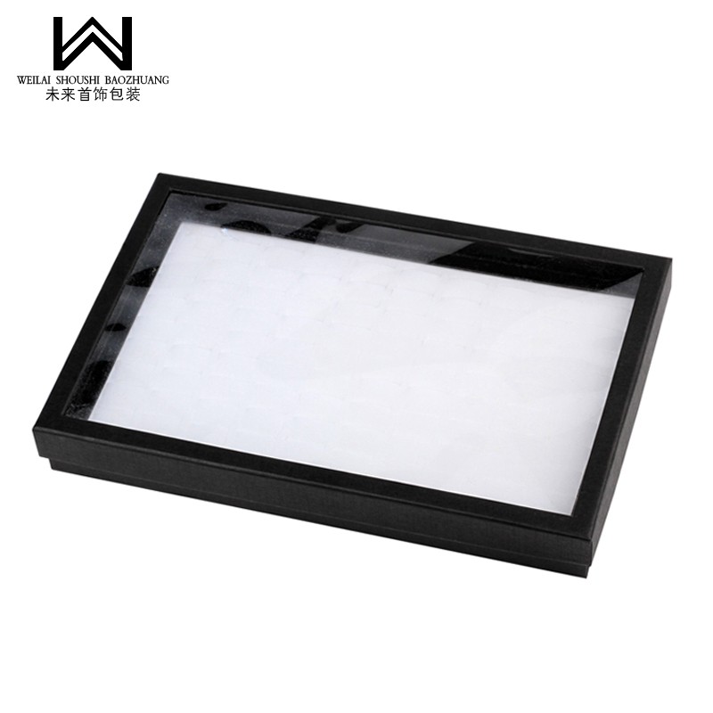 极速100位戒指盒带盖首饰盒饰品耳钉收纳盒N流行首饰收纳戒指展示