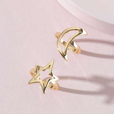 极速Qingdao Fasohion Jewelry Star Moon Ring Set