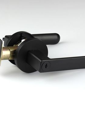 极速简约球c形锁室内黑色房门锁卧室门把手家用静音门锁美式单舌