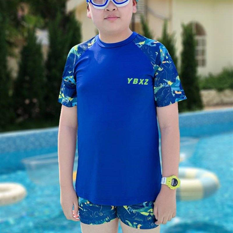 极速泳衣男款儿童男童12岁加x肥加大男宝游泳衣护目镜套装泳裤胖