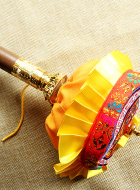 极速藏式用品手摇筒型摆件伞盖尘C罩筒型宝伞宝幢绣花转动筒型帽