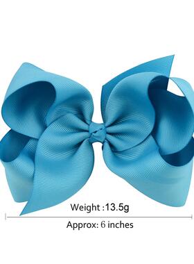 极速6 Inch Bigj Grosgrain Ribbon Solid Hair Bows With Clips