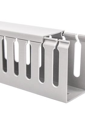 极速PVC线槽明装l塑料工业阻燃配电柜控制箱卡线行线槽灰色U型20-