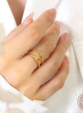 极速Niche design msense all-match open ring titanium steel p