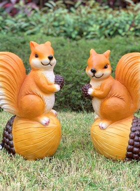 极速花园林动物雕塑仿真发光松鼠摆件售楼部M别墅庭院草坪装饰景