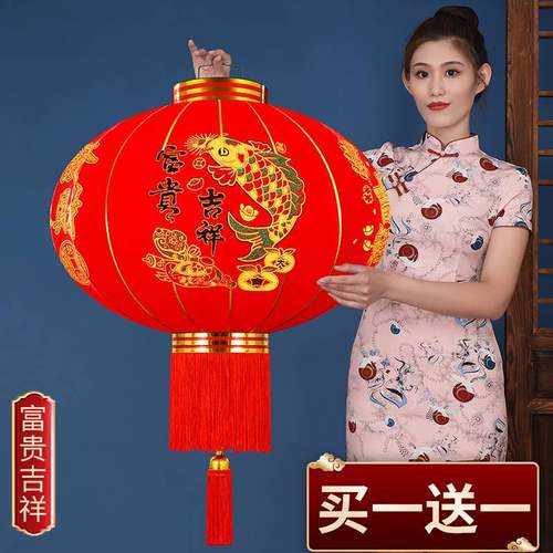 极速2023新款红灯笼大门口x一对吊灯元旦春节户外新年装饰阳台过